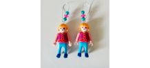 Boucles d'oreilles de fantaisie pendantes avec figurines de 