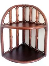 Etagère d'angle en rotin,  1970 