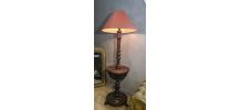 lampadaire   bois massif 1930 a 40  art deco  style brutalis