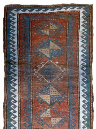 Tapis vintage Caucasien Kazak fait main, 1B899
