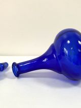 Superbe carafe ancienne en verre bleu cobalt 