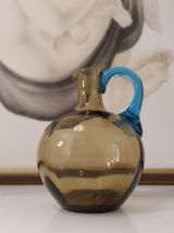 Vase pichet ambre en verre soufflé