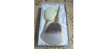 Charmant coffret miroir à main et brosse (Angleterre)