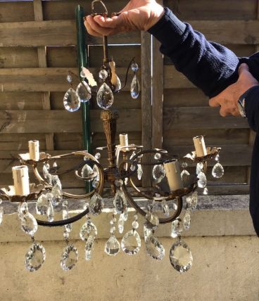 Lustre pampilles 5 ampoules