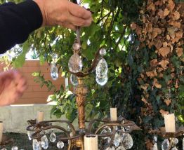 Lustre pampilles 5 ampoules