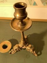 Bougeoir tripode éléphant ancien en bronze