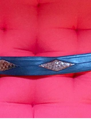 Ceinture vintage cuir et serpent véritable