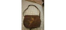 sac cuir vintage année 80 