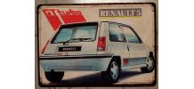 Plaque métal Renault Supercinq GT turbo