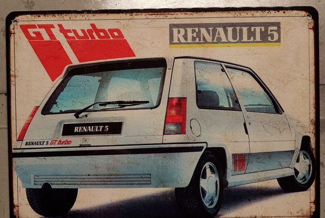 Plaque métal Renault Supercinq GT turbo