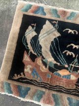 Tapis ancien Chinois Art Deco fait main, 1B904