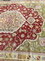 Tapis ancien Turc Oushak fait main, 1B909