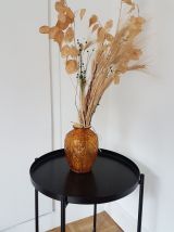 Vase en verre craquelé couleur caramel