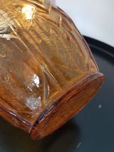 Vase en verre craquelé couleur caramel