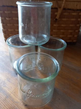 4 pots en verre La Fermière 