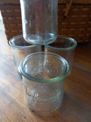 4 pots en verre La Fermière 