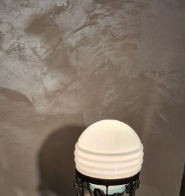 lampe fer forgé opaline bleu  1920   , 40x14   