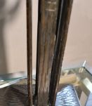 lampe fer forgé opaline bleu  1920   , 40x14   