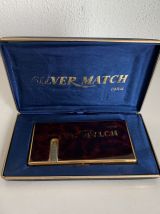 Porte-cigarettes vintage 1970 doré boîte Silver Match Paris 