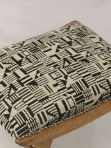 Tabouret vintage, tissu jacquard année 50/60 entièrement res