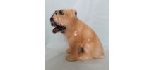 Ancien chien bouledogue en céramique