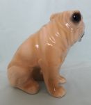 Ancien chien bouledogue en céramique