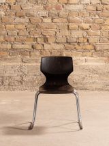 Chaise d'enfant avec pieds en métal chromé, signé Vanerum