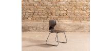 Chaise d'enfant avec pieds en métal chromé, signé Vanerum
