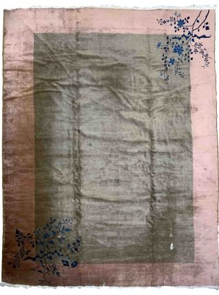 Tapis ancien Chinois Art Deco fait main, 1B911