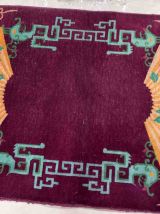 Tapis ancien Chinois Art Deco fait main, 1B915