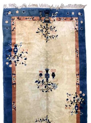 Tapis vintage Chinois Art Deco fait main, 1B916