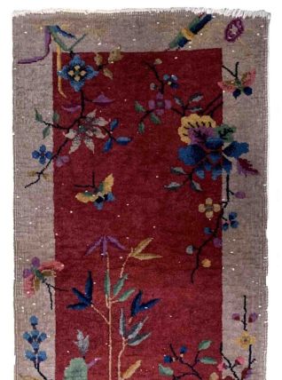 Tapis ancien Chinois Art Deco fait main, 1B918