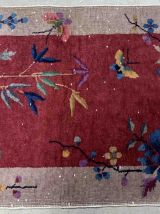 Tapis ancien Chinois Art Deco fait main, 1B918