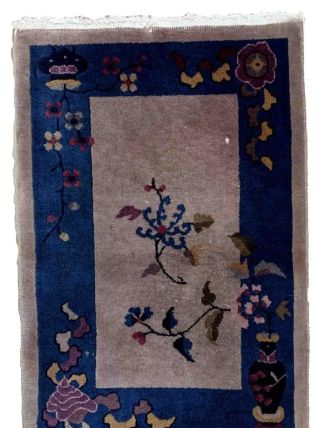 Tapis ancien Chinois Art Deco fait main, 1B921