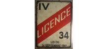 Plaque métal Licence 4