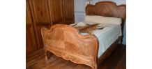 Lit 2 places bois fruitier + sommier matelas 