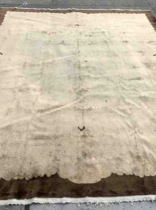 Tapis ancien Chinois Art Deco fait main, 1V05