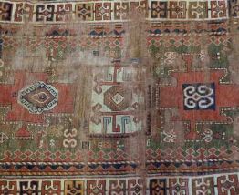 Tapis ancien Caucasien Kazak fait main, 1V06