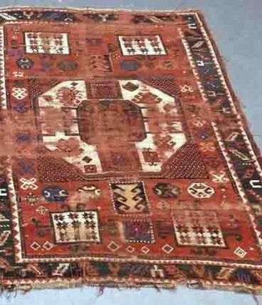 Tapis ancien Caucasien Karachov fait main, 1V07