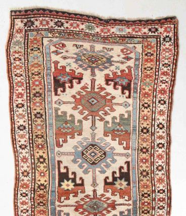 Tapis ancien Caucasien Karabagh fait main, 1V14