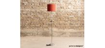 Lampadaire vintage avec abat-jour rouge