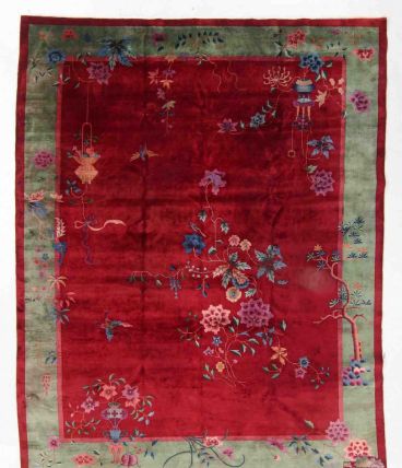 Tapis ancien Chinois Art Deco fait main, 1B923