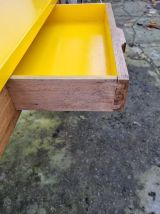 BUREAU CHENE MASSIF LAQUE JAUNE