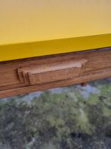 BUREAU CHENE MASSIF LAQUE JAUNE
