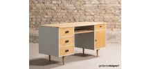 Bureau de ministre disposant de 4 tiroirs et d'un caisson, e