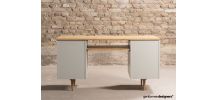 Bureau de ministre disposant de 4 tiroirs et d'un caisson, e
