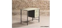Petit bureau en métal équipé d'un caisson