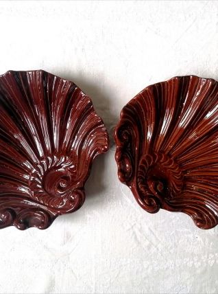 Coupes coquillage en faïence roccoco