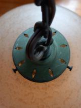 Suspension vintage globe et pampille en verre