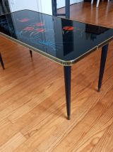 table basse années 50 vintage formica et verre